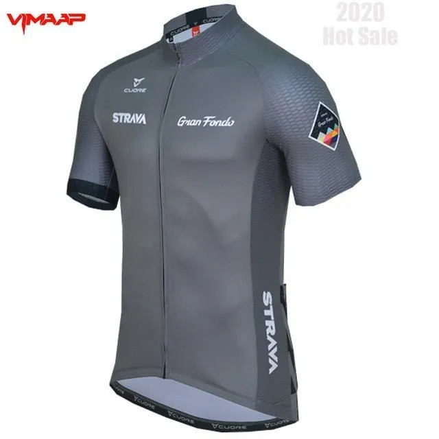 2020 New STRAVA Summer Cycling Jersey Set Breathable Team Racing Sport Bicycle Jersey Mens Cycling Clothing Short Bike Jersey