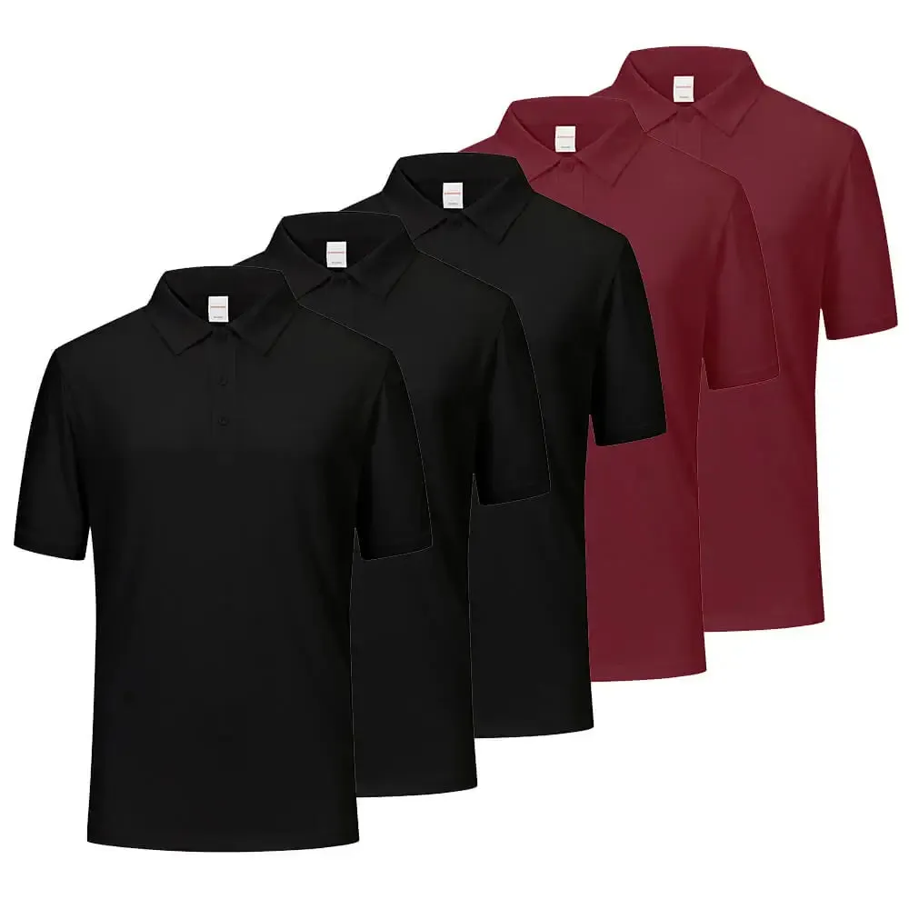 5 Pcs Men's Quick Drying Polo Shirts