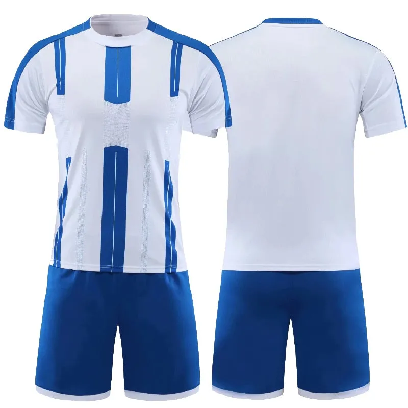 Adults Kids Customized Soccer Football Jersey Shorts Uniform Set