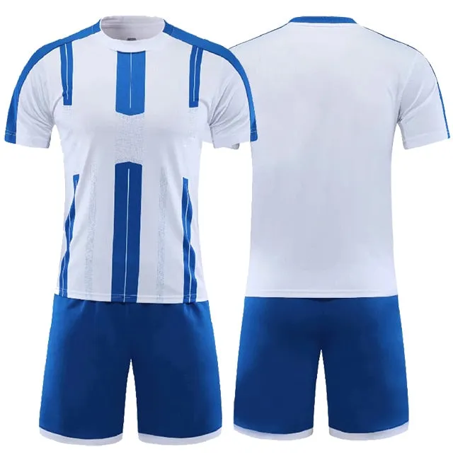 Adults Kids Customized Soccer Football Jersey Shorts Uniform Set