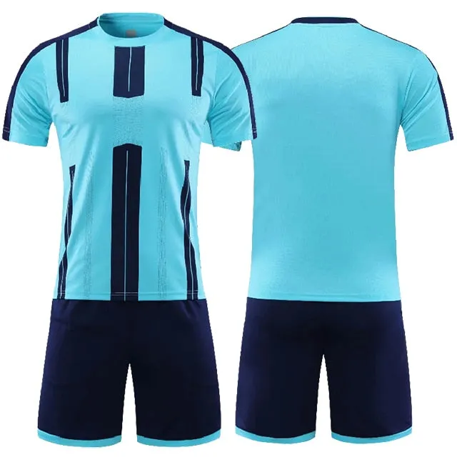 Adults Kids Customized Soccer Football Jersey Shorts Uniform Set