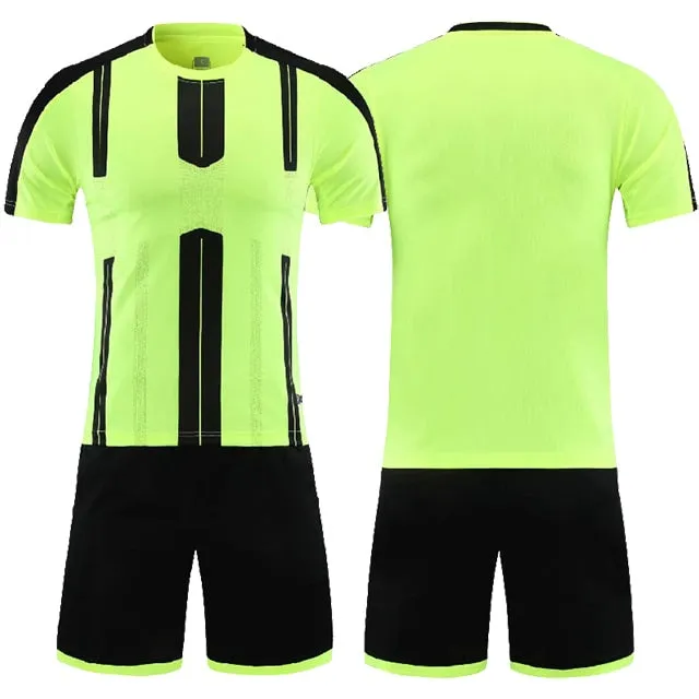 Adults Kids Customized Soccer Football Jersey Shorts Uniform Set