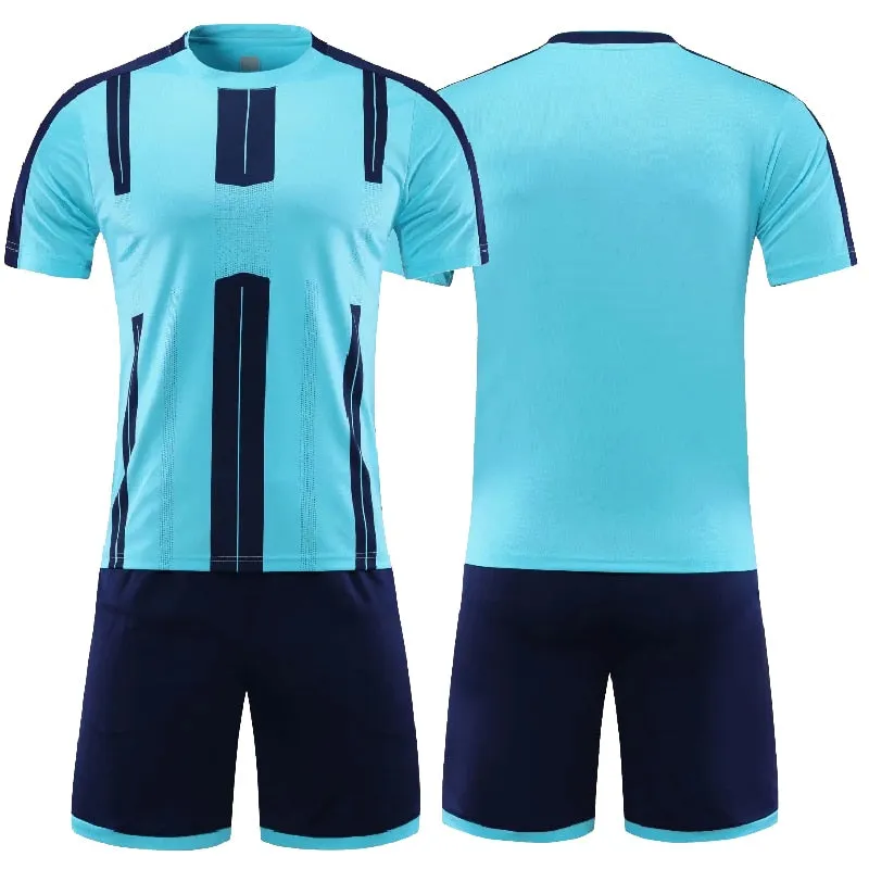 Adults Kids Customized Soccer Football Jersey Shorts Uniform Set