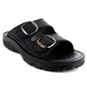 Aerosoft - Grabone A5402 Dual Strap Comfortable Slide Sandals For Men With Metal Buckle