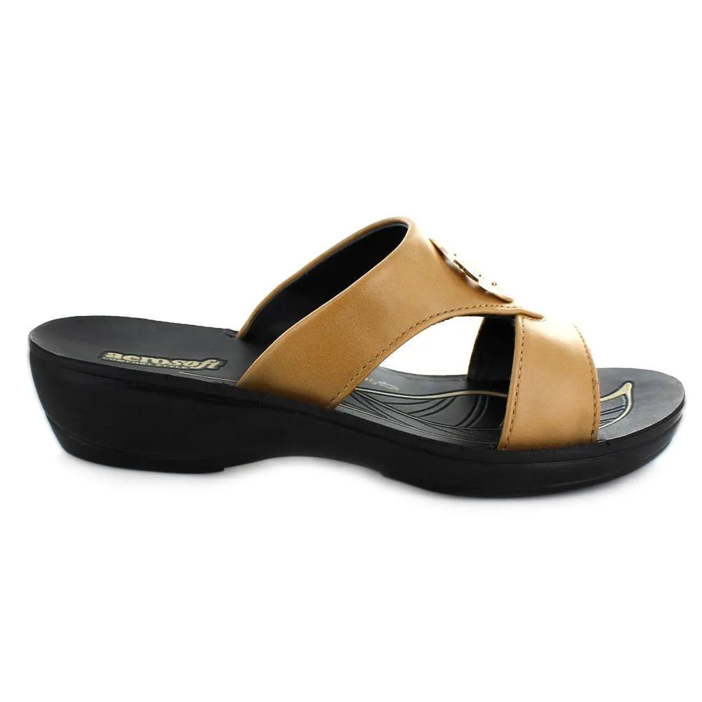 Aerosoft - Taboo S5103 Open Toe Comfortable Slide Sandals For Women