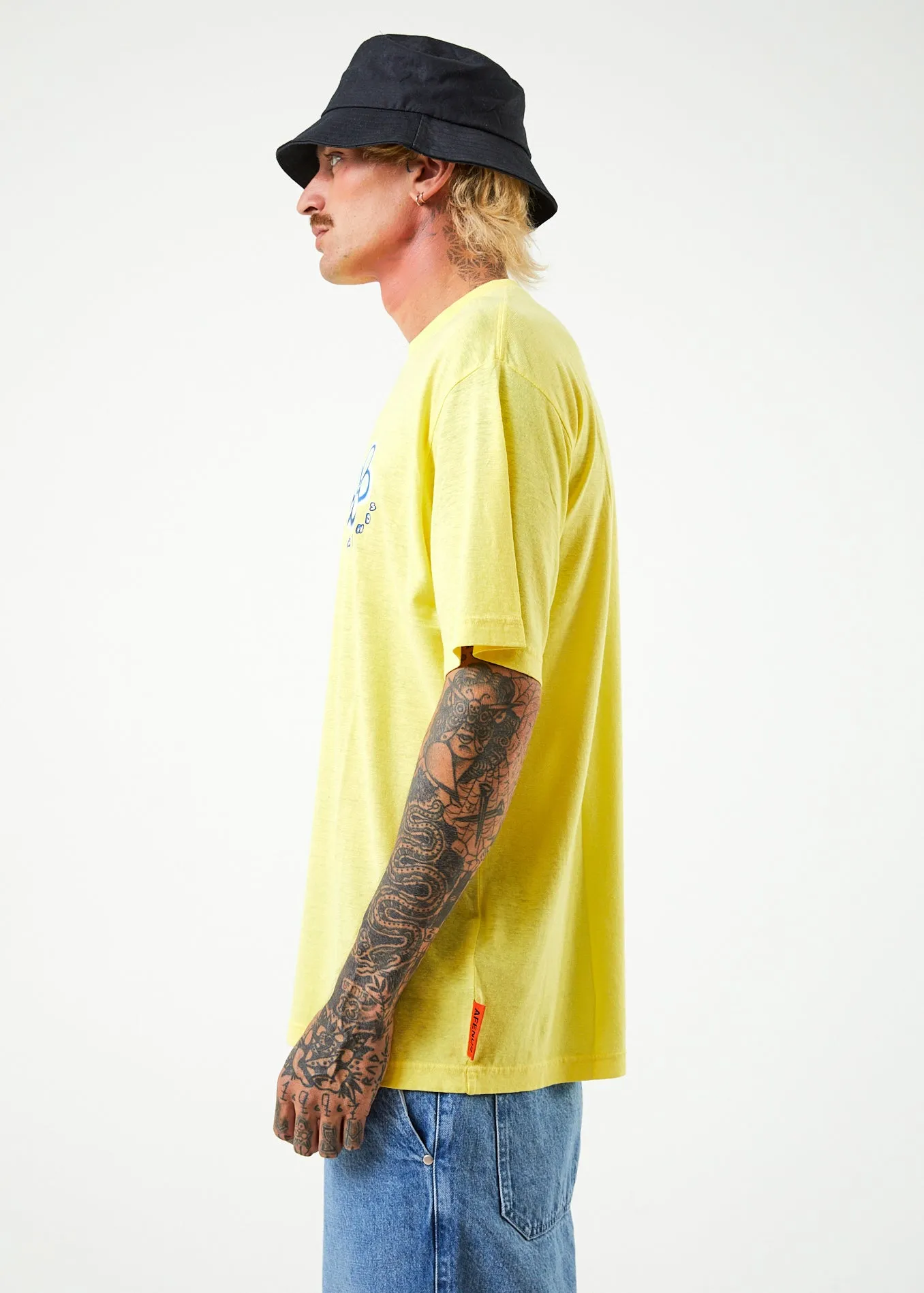 AFENDS Mens Rave - Retro Graphic T-Shirt - Lemonade