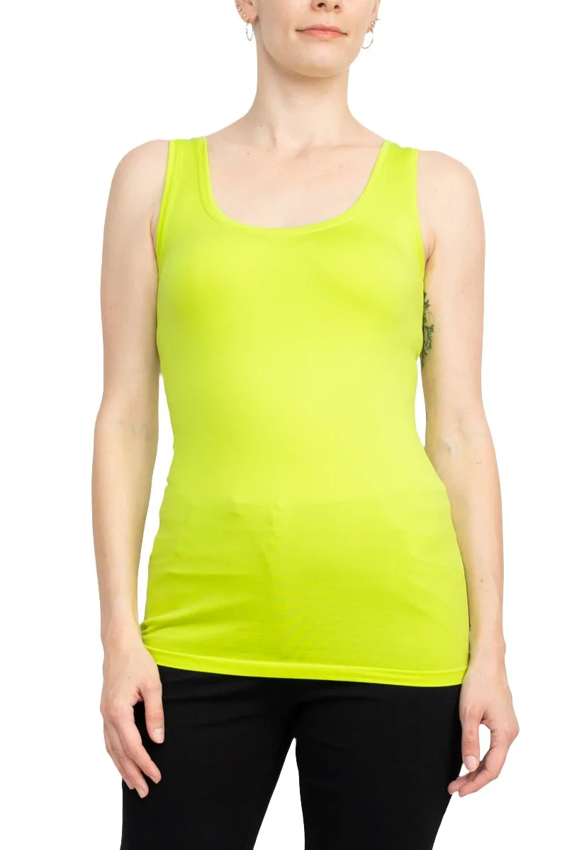 Alberto Makali Square Neck Sleeveless Solid Spandex Tank Top