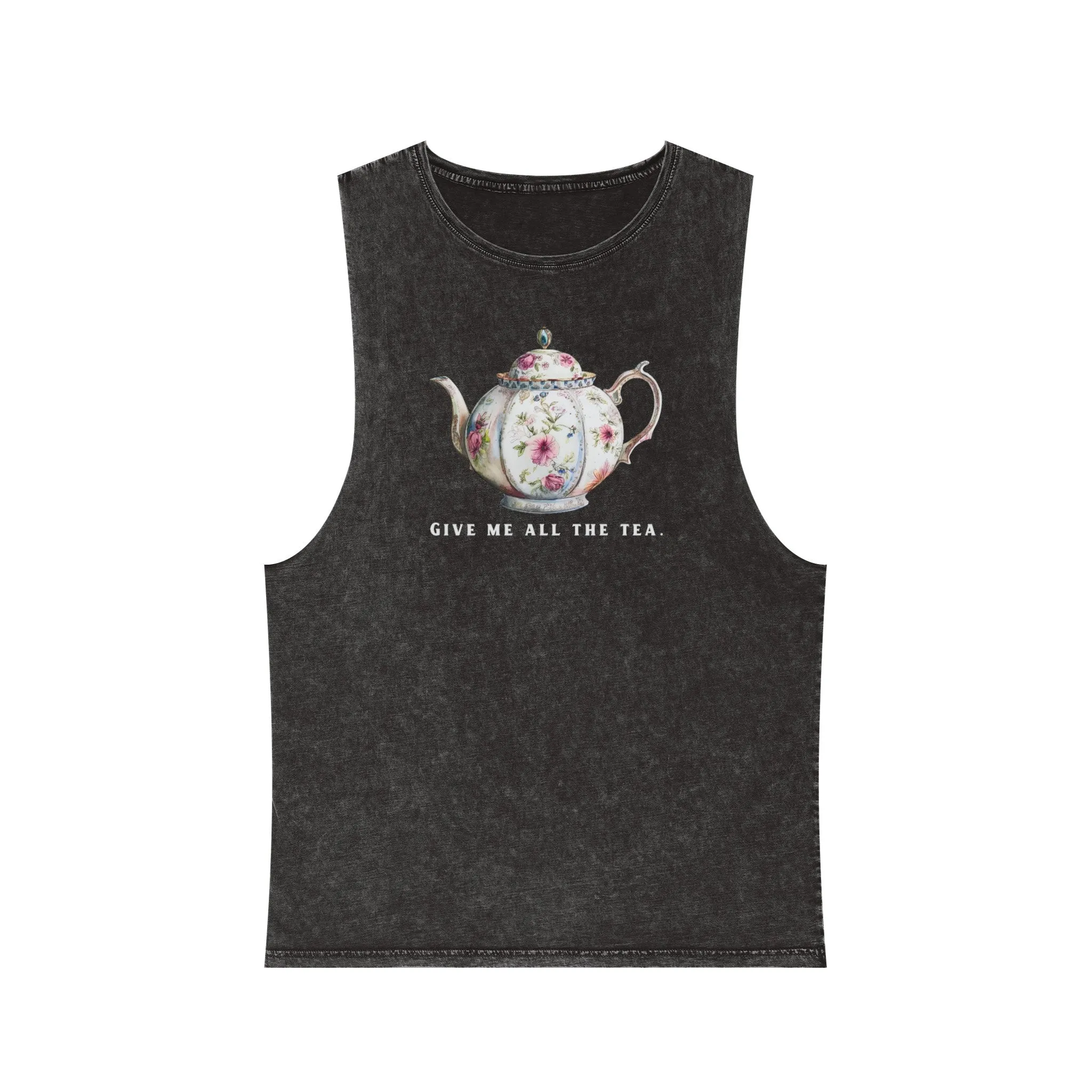 All The Tea Unisex Stonewash Tank Top