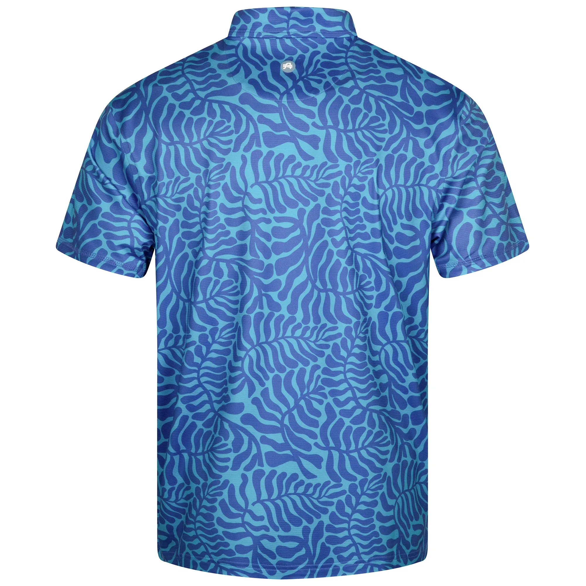 Amble | Viewpoint Full Button Print Polo Sea Kelp