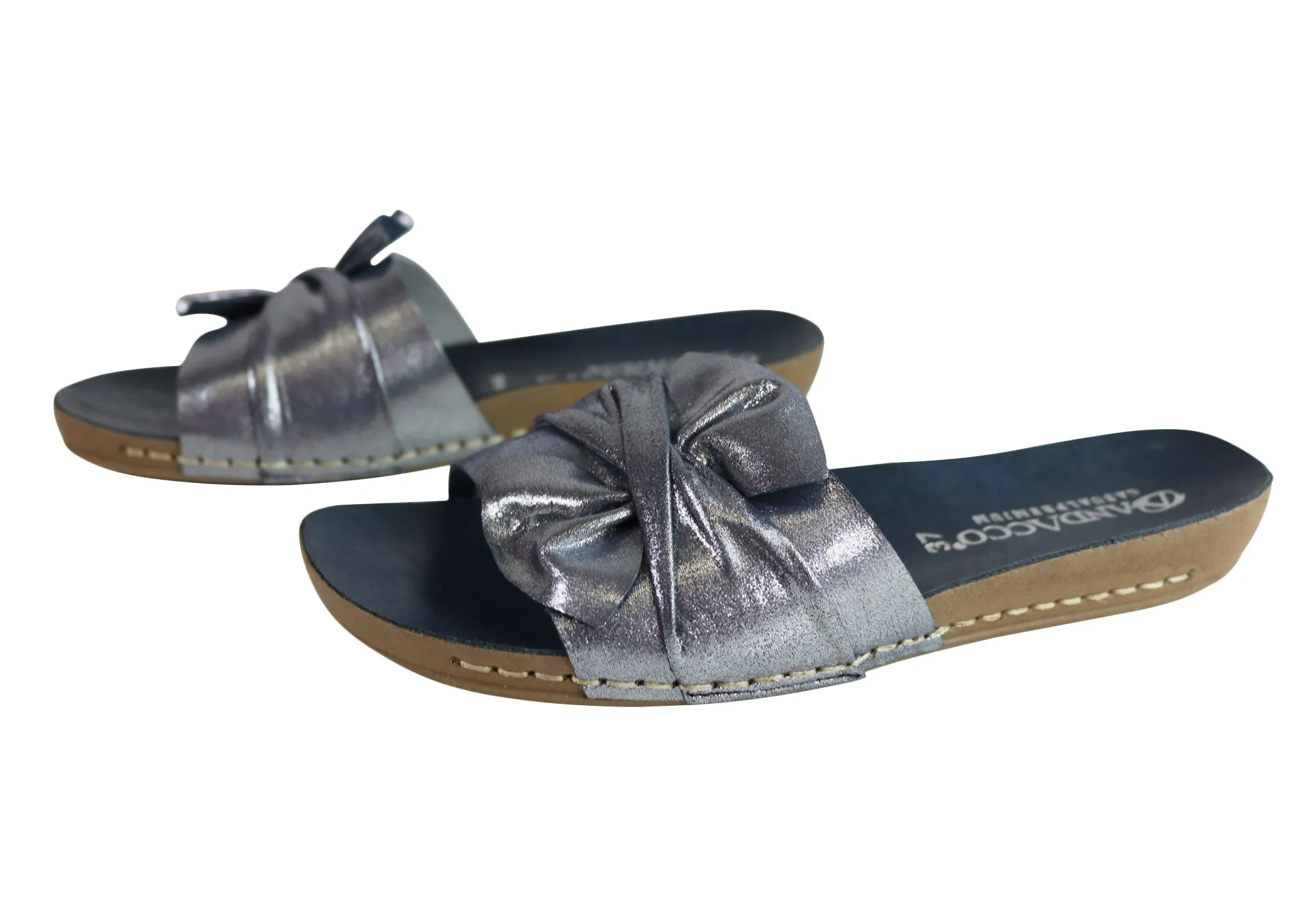 Andacco Maze Womens Comfortable Leather Slide Sandals Made In Brazil