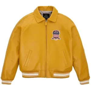 Avirex Icon Yellow Bomber Leather Jacket