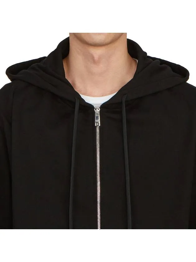 Back Embroidery Logo Cotton Hooded Zip-up Black