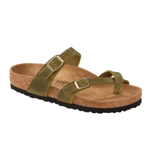 Birkenstock Mayari Sandal (Women) - Green Olive Oiled Leather