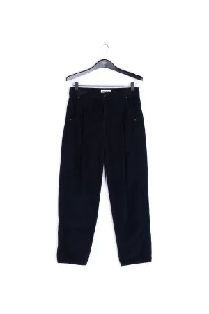 Black cotton-corduroy trousers