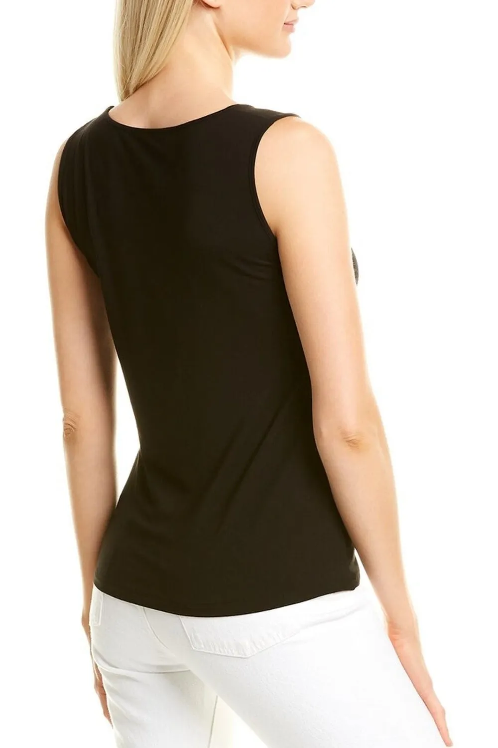 Black Cut Out At Shoulder Sleeveless Top