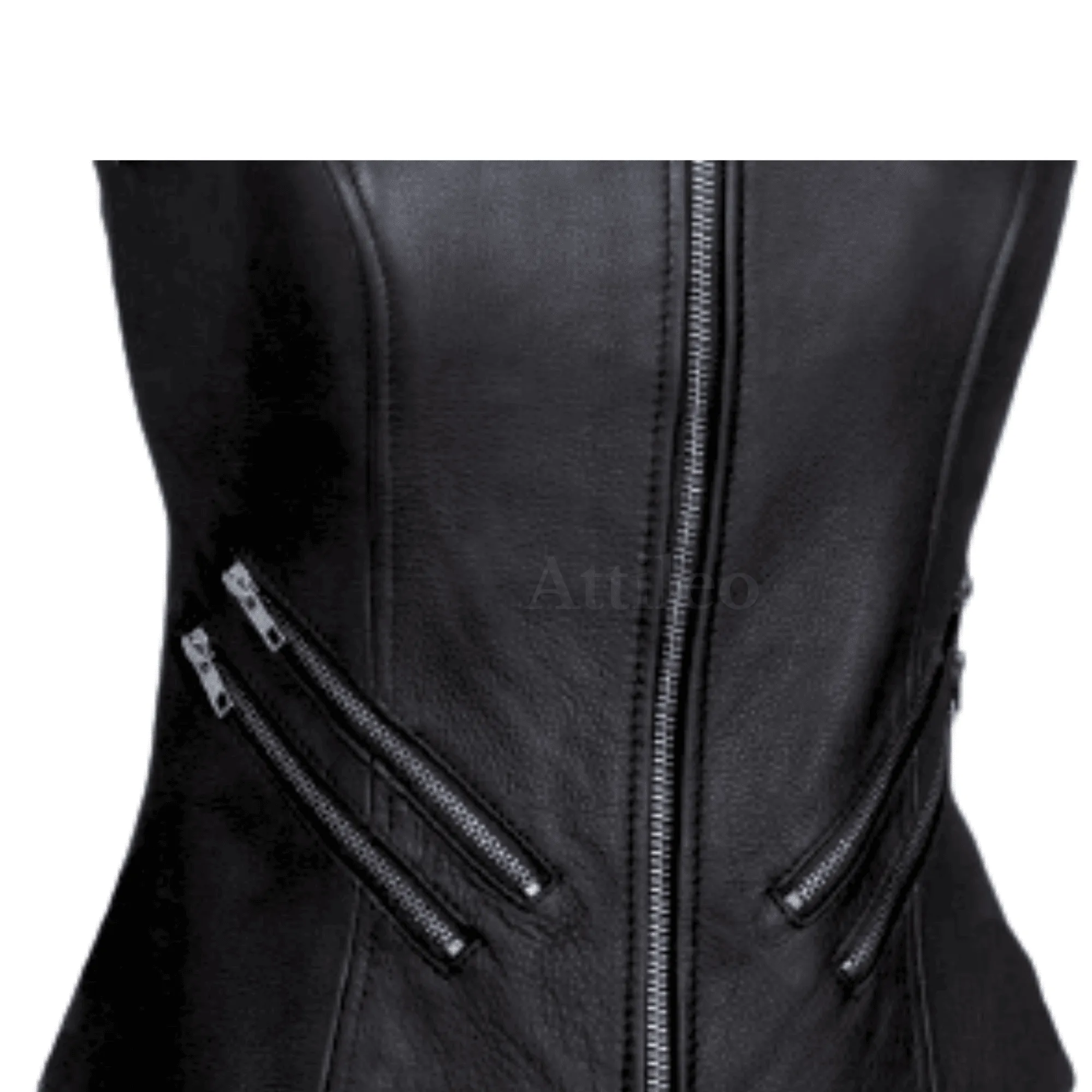 Black Womens Leather Motorcycle Vest