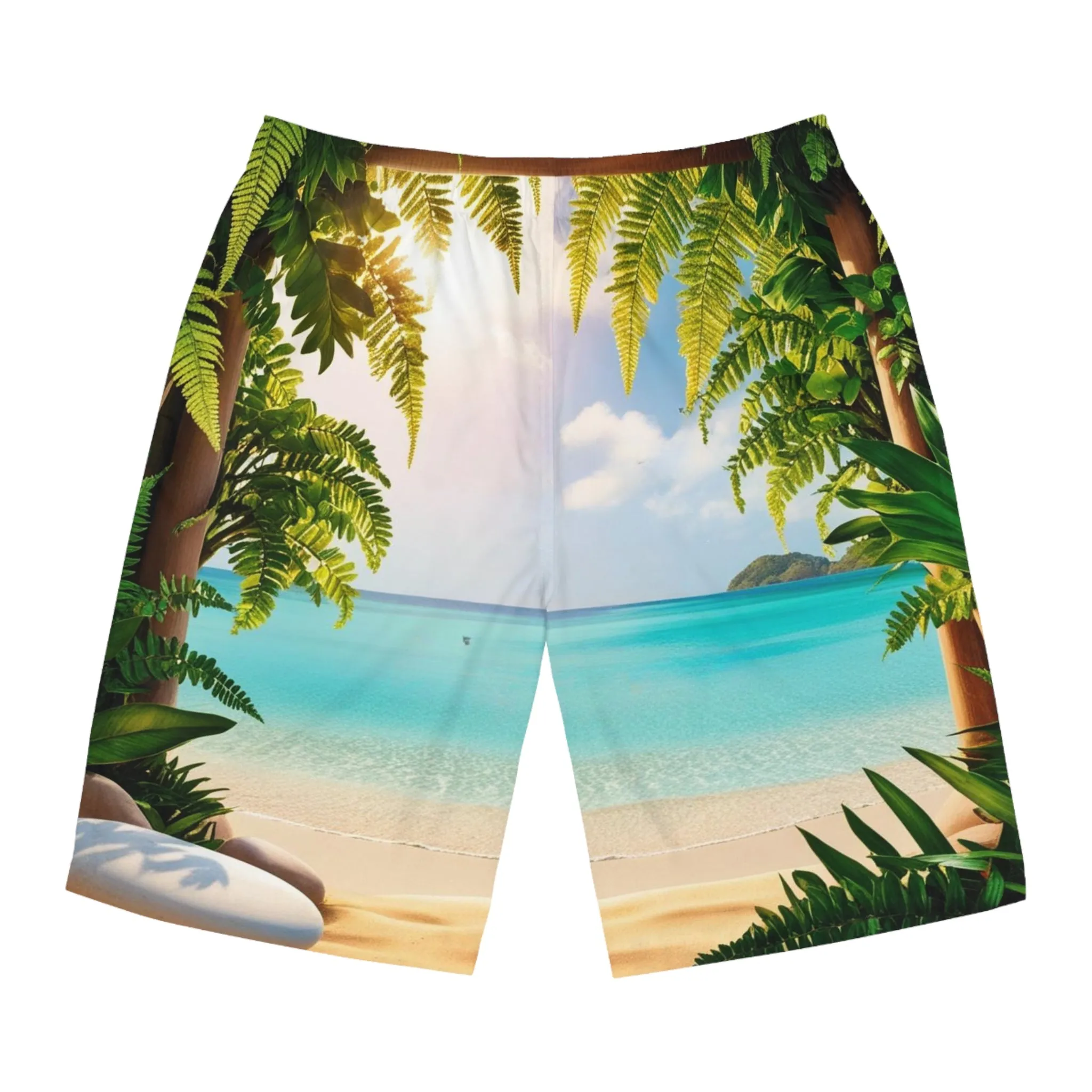 Board Shorts - Mental Health Matters Serene Beach Escape Design