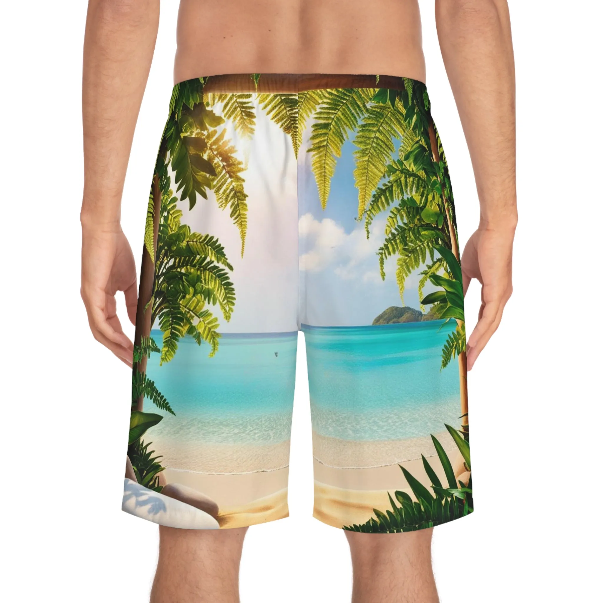 Board Shorts - Mental Health Matters Serene Beach Escape Design