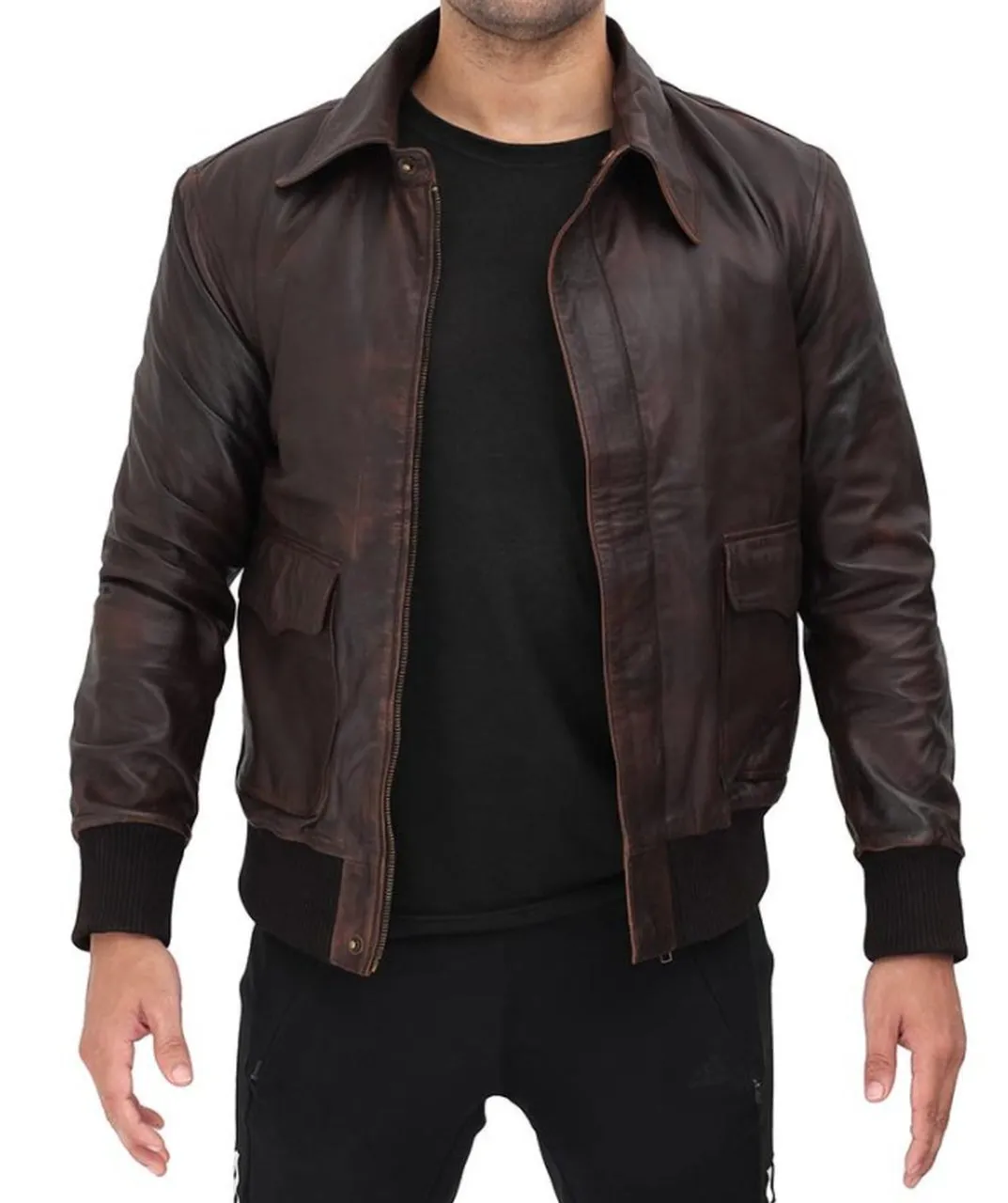 Bomber SheepSkin Leather Jacket Men