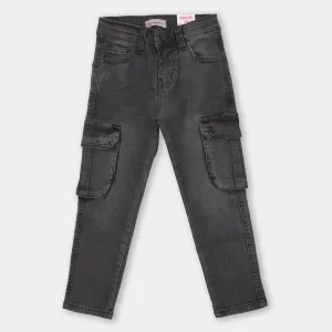 Boys Pant Denim Cargo - Charcoal Grey