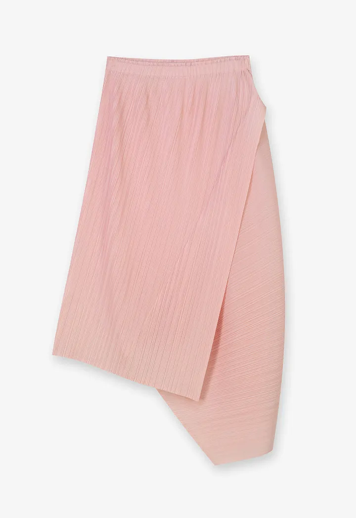 Choice Asymmetrical Pleated Skirt Pink