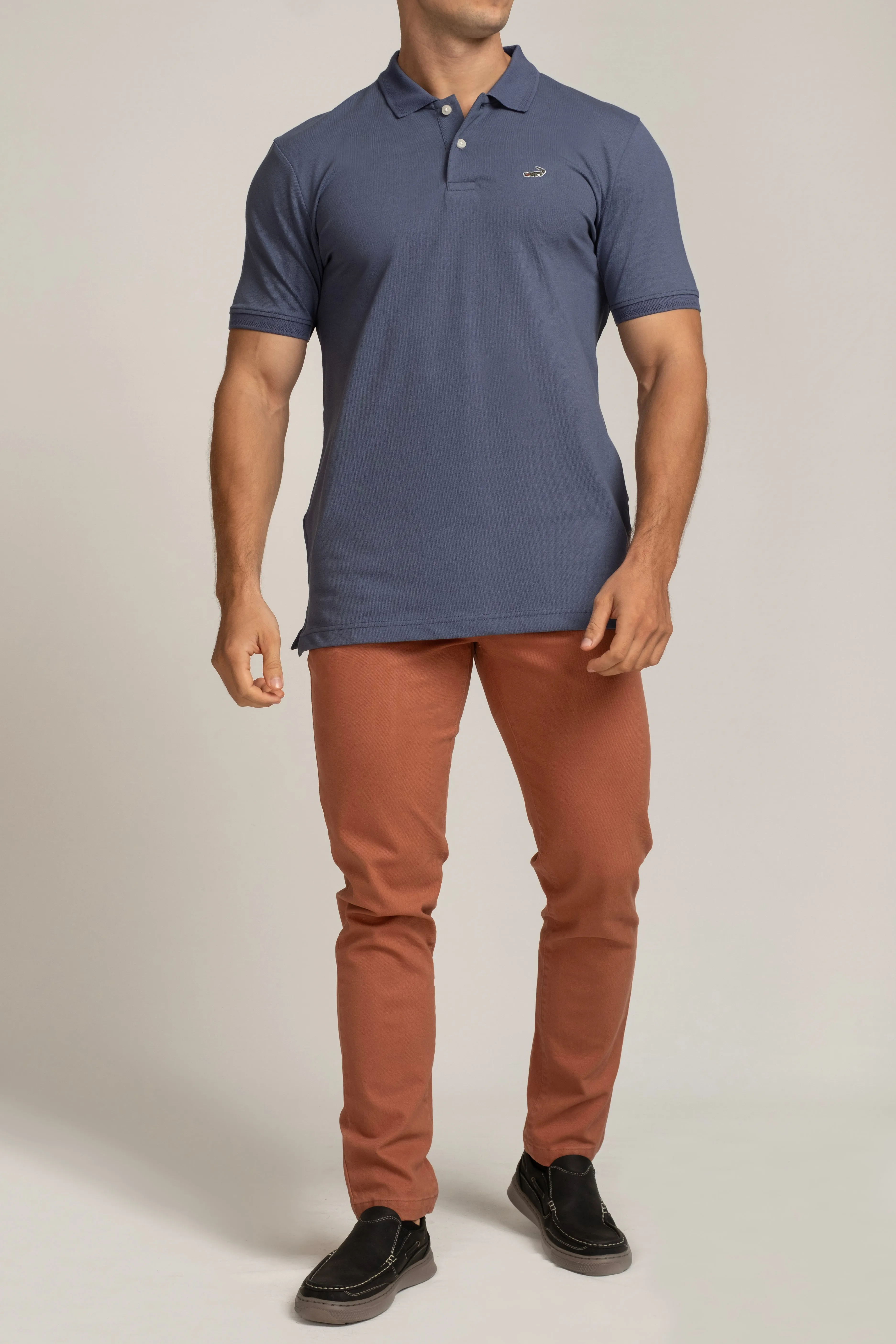 Crocodile Polo T-Shirts Blue - Wedgewood