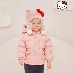 Cute Girls Kitty Printed Hooded Warm Jackets