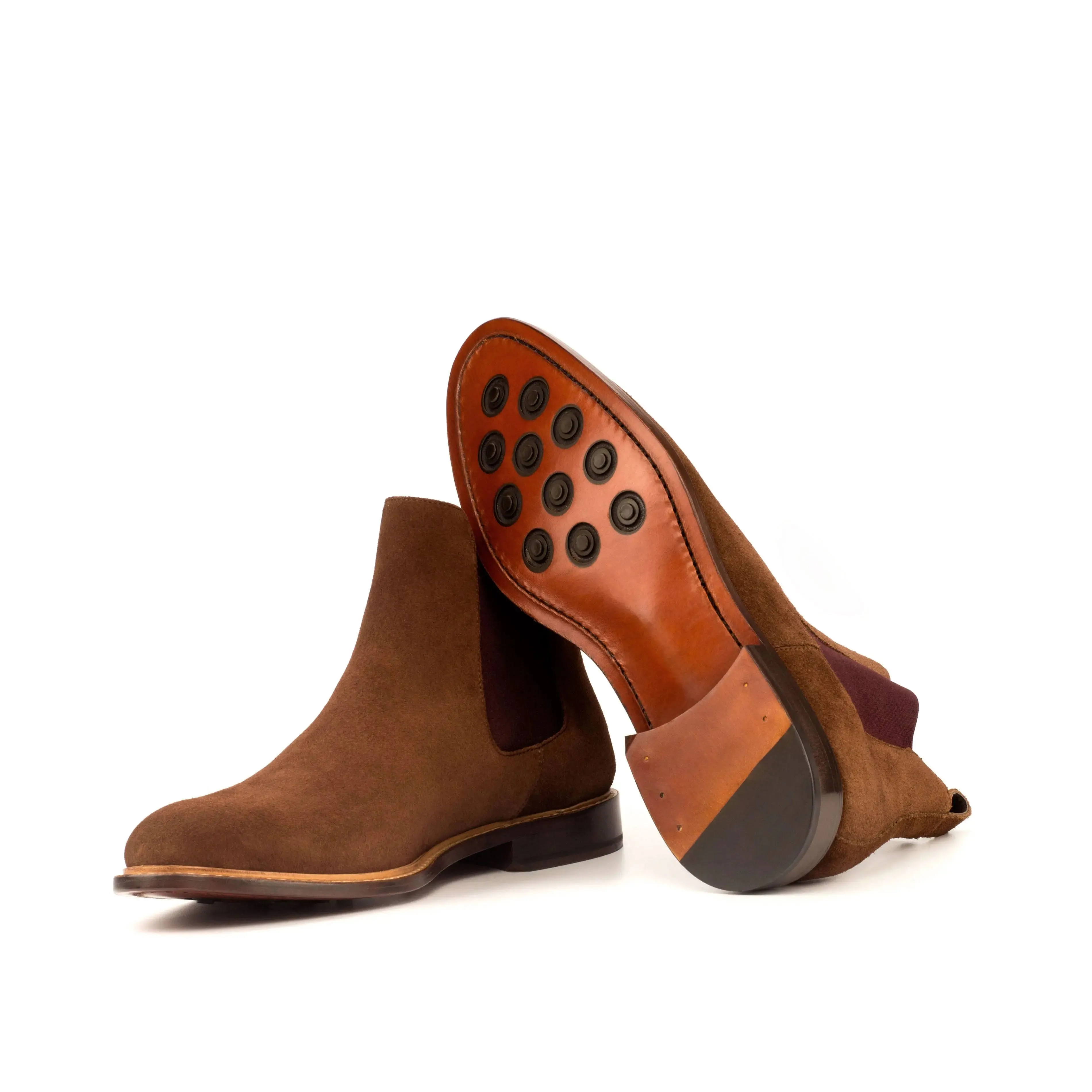 DapperFam Monza in Med Brown Men's Lux Suede Chelsea Boot