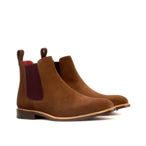 DapperFam Monza in Med Brown Men's Lux Suede Chelsea Boot