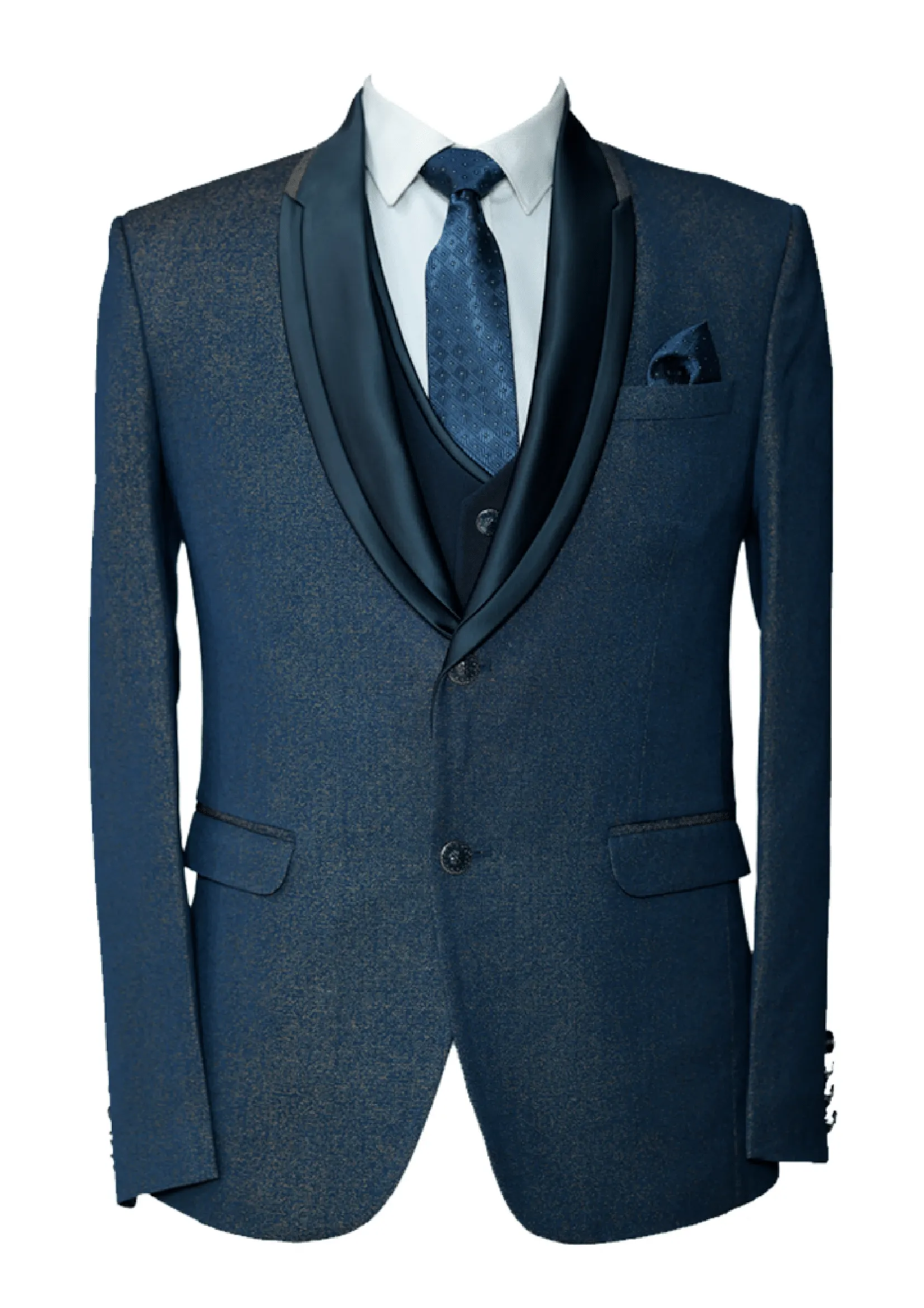 Dark Blue Grey Men's Suit - Sophisticated and Modern Suit for Every Occasion