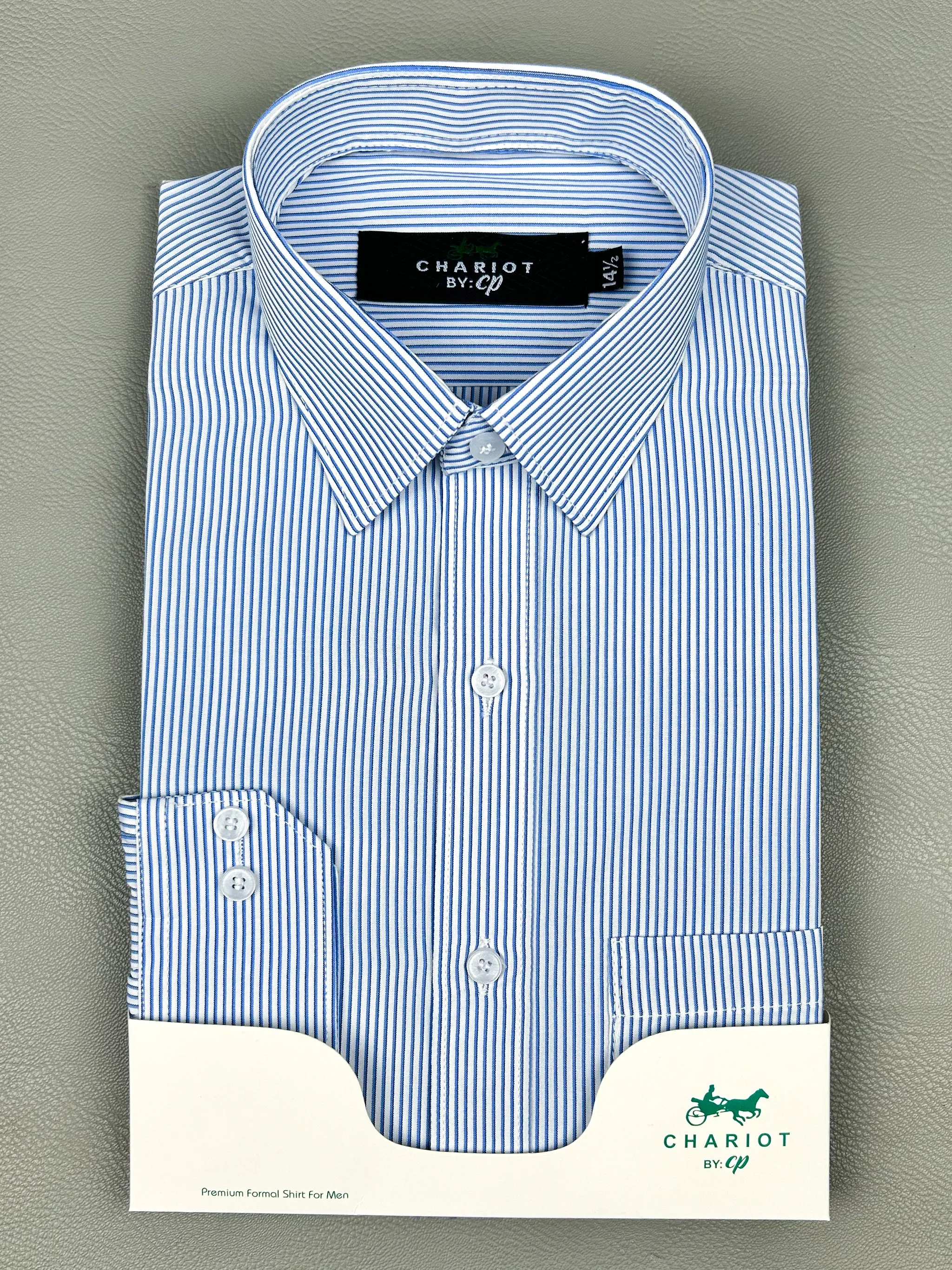 Dark Blue Lines Formal Dress Shirt For Men MFS157