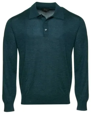 Dark Teal Long Sleeve Polo