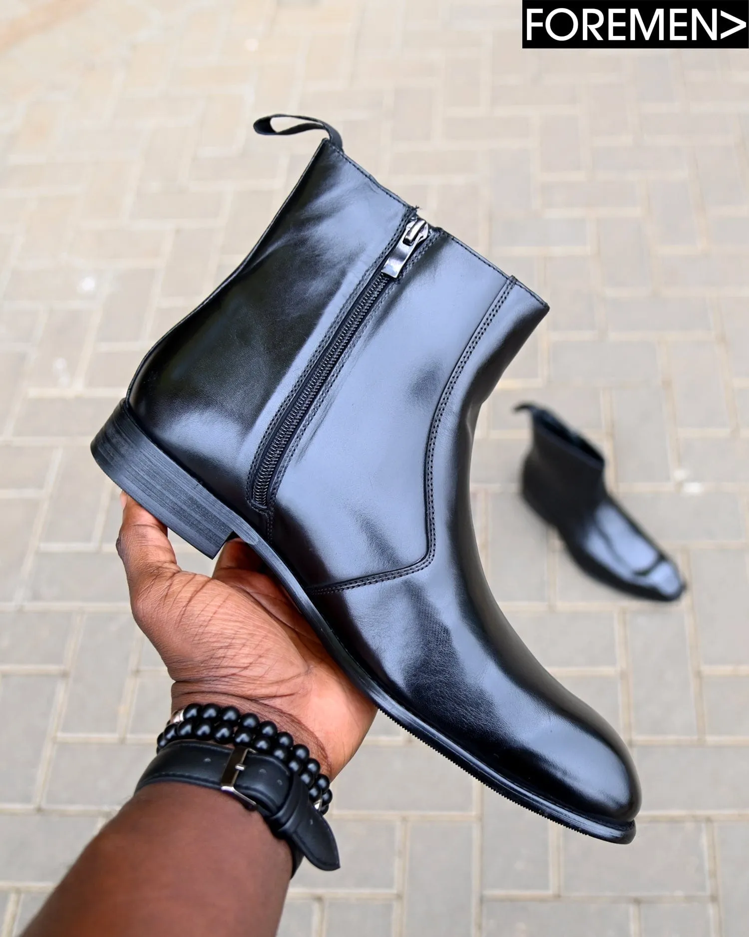 DIABLO | Black Zipper Chelsea Boots