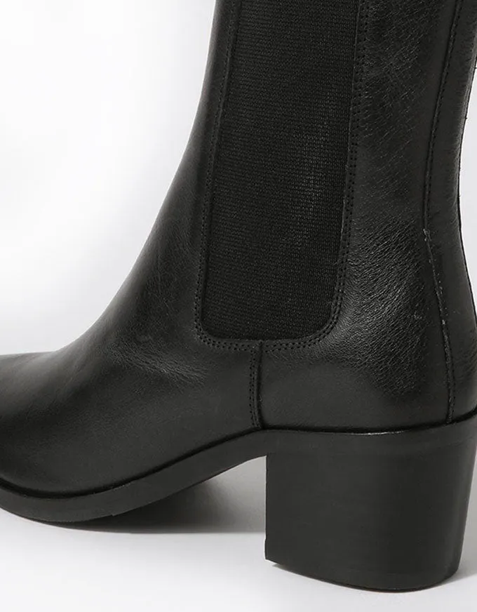 Dowell Black Leather Boots