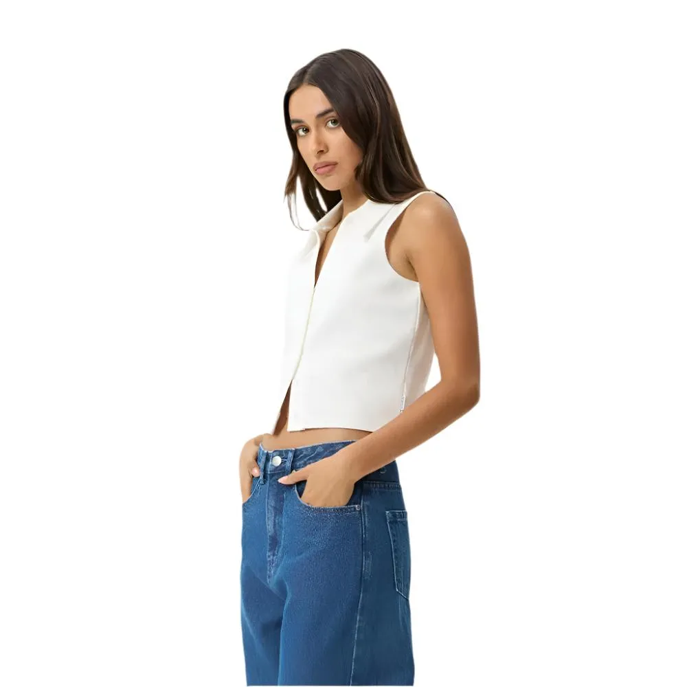 Eliza Organic Rib Sleeveless Shirt - Womens