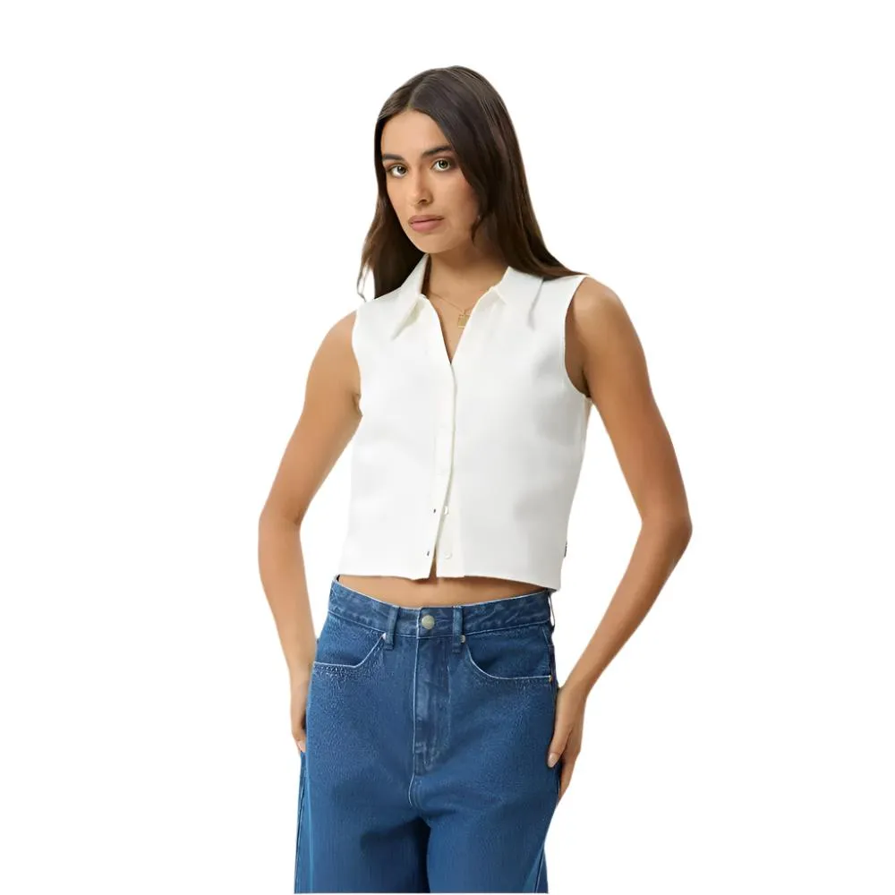 Eliza Organic Rib Sleeveless Shirt - Womens