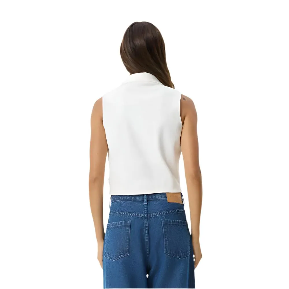 Eliza Organic Rib Sleeveless Shirt - Womens