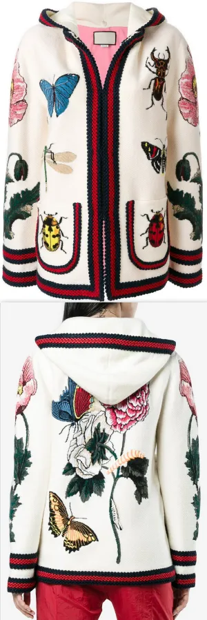 Embroidered Hooded Jacket