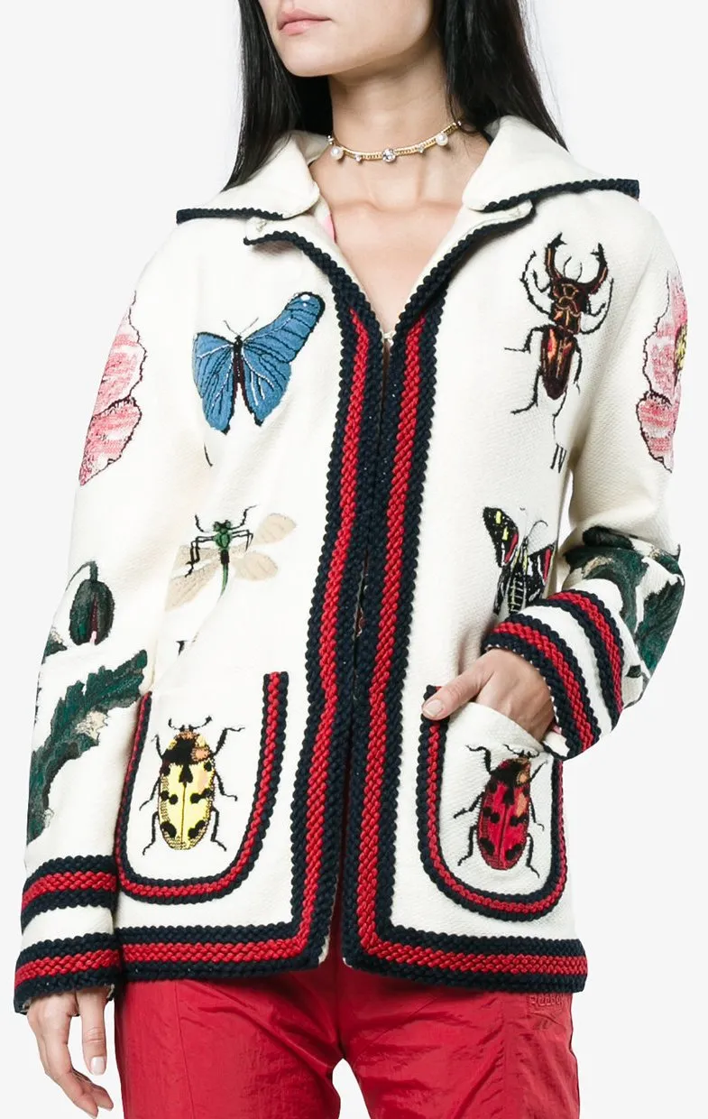 Embroidered Hooded Jacket