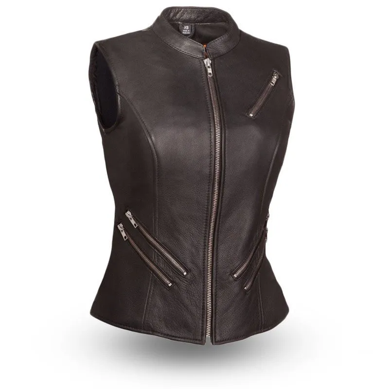 Fairmont Women's Motorcycle Leather Vest