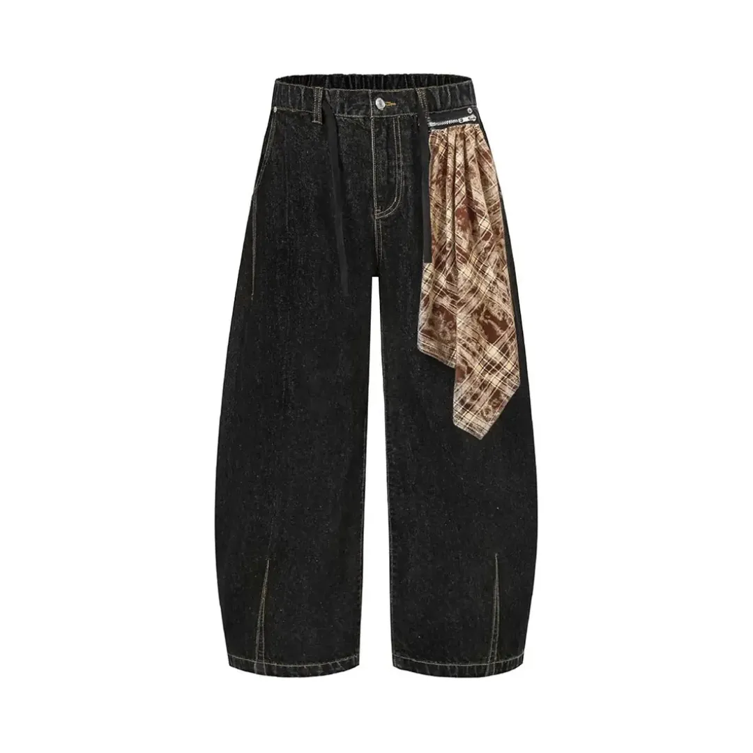 Flared Pocket Barrel Jean Pants