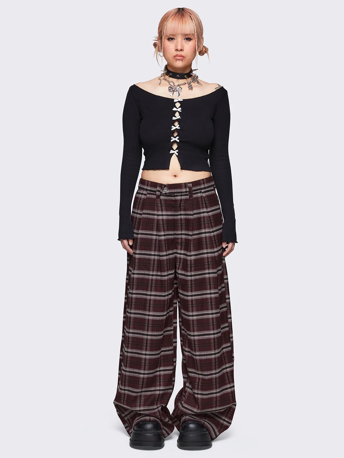 Freya Plaid Grandpa Pants