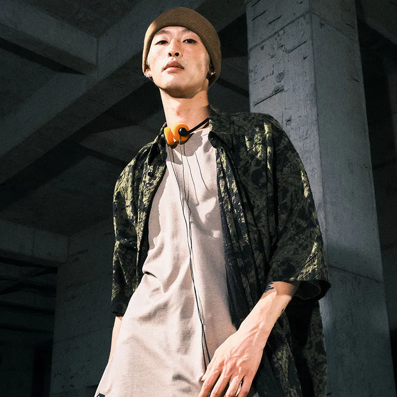 【GENANX2024NEW】vintage style with irregular hem dark offset button-down diagonal front shirt