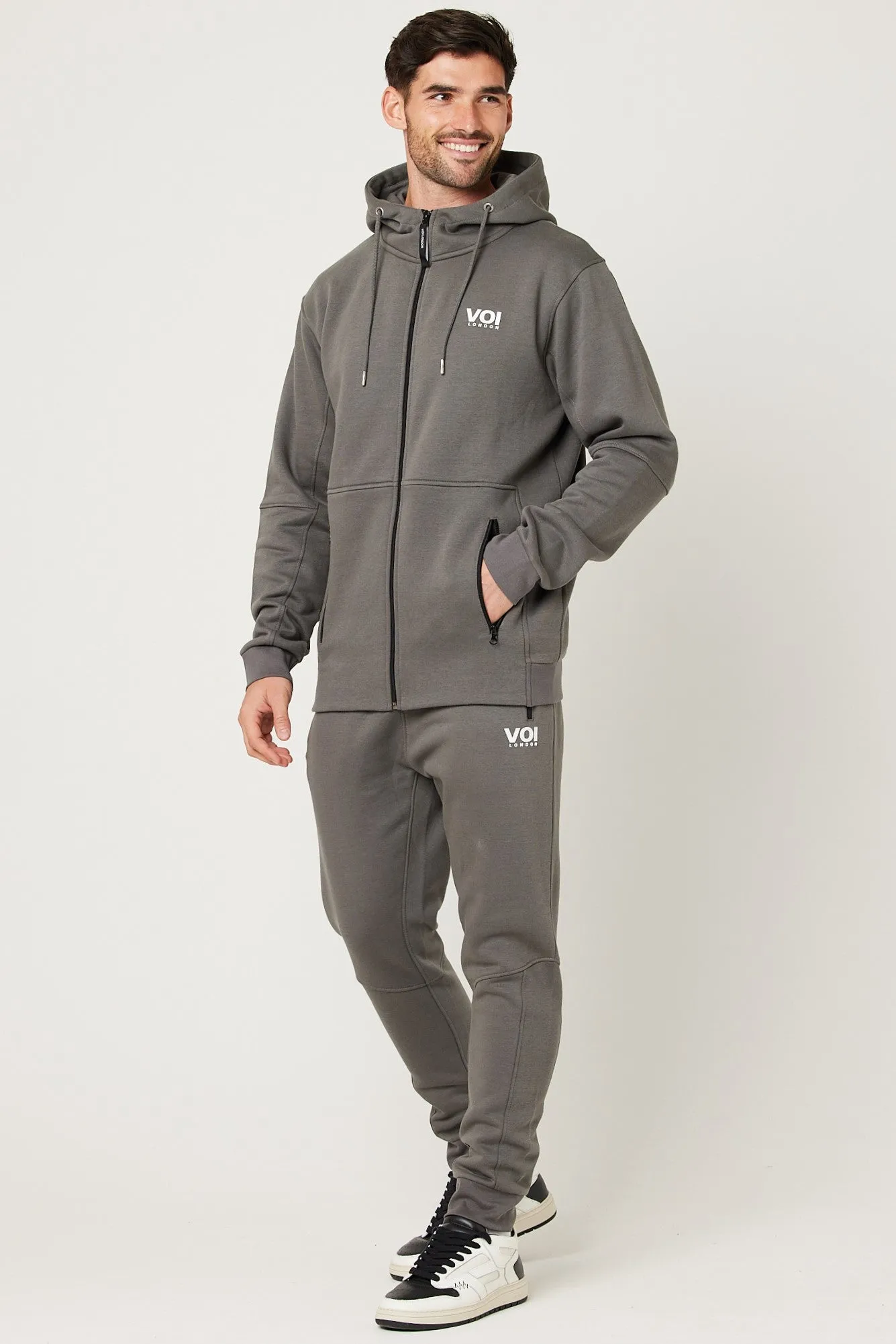 Harley Street Fleece Tracksuit - Dark Grey