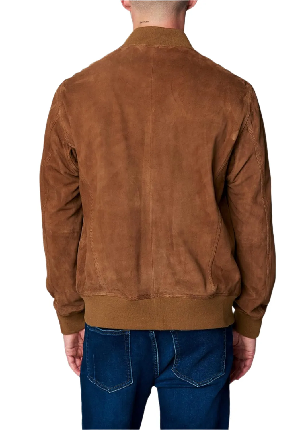 Havara Brown Suede Bomber Leather Jacket