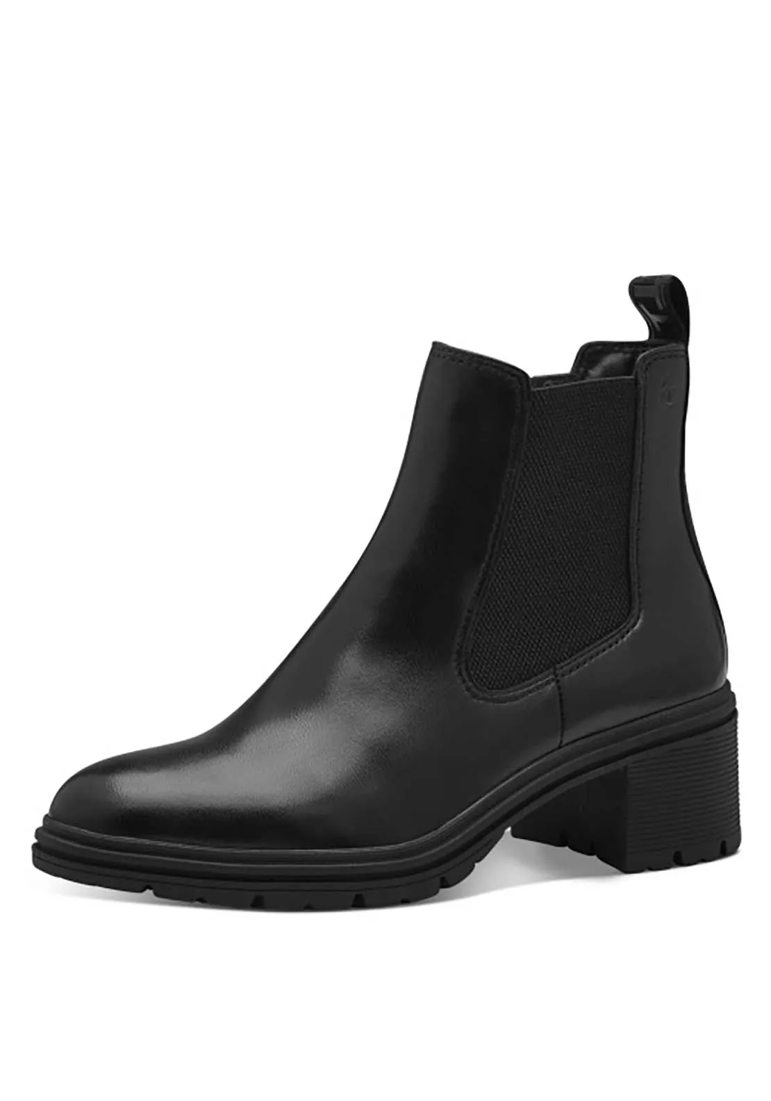 Heeled Chelsea Boot - Black