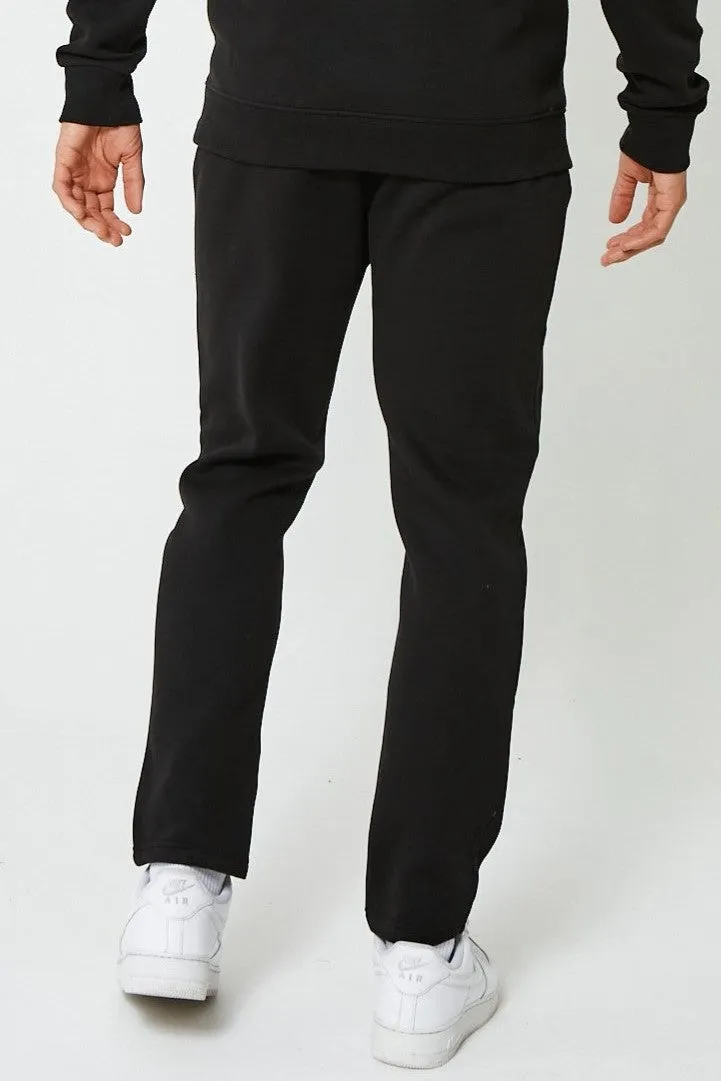 Holloway Road Fleece Open Joggers - Black