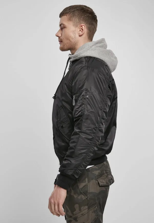 Hooded MA1 Bomber Jacket black/grey