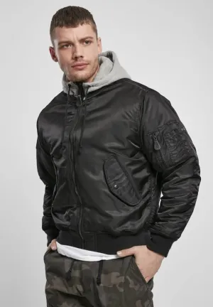 Hooded MA1 Bomber Jacket black/grey