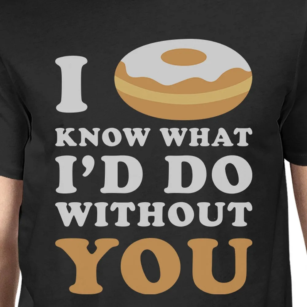 I Doughnut Know Men's Black Casual Graphic T-Shirt Funny Saying